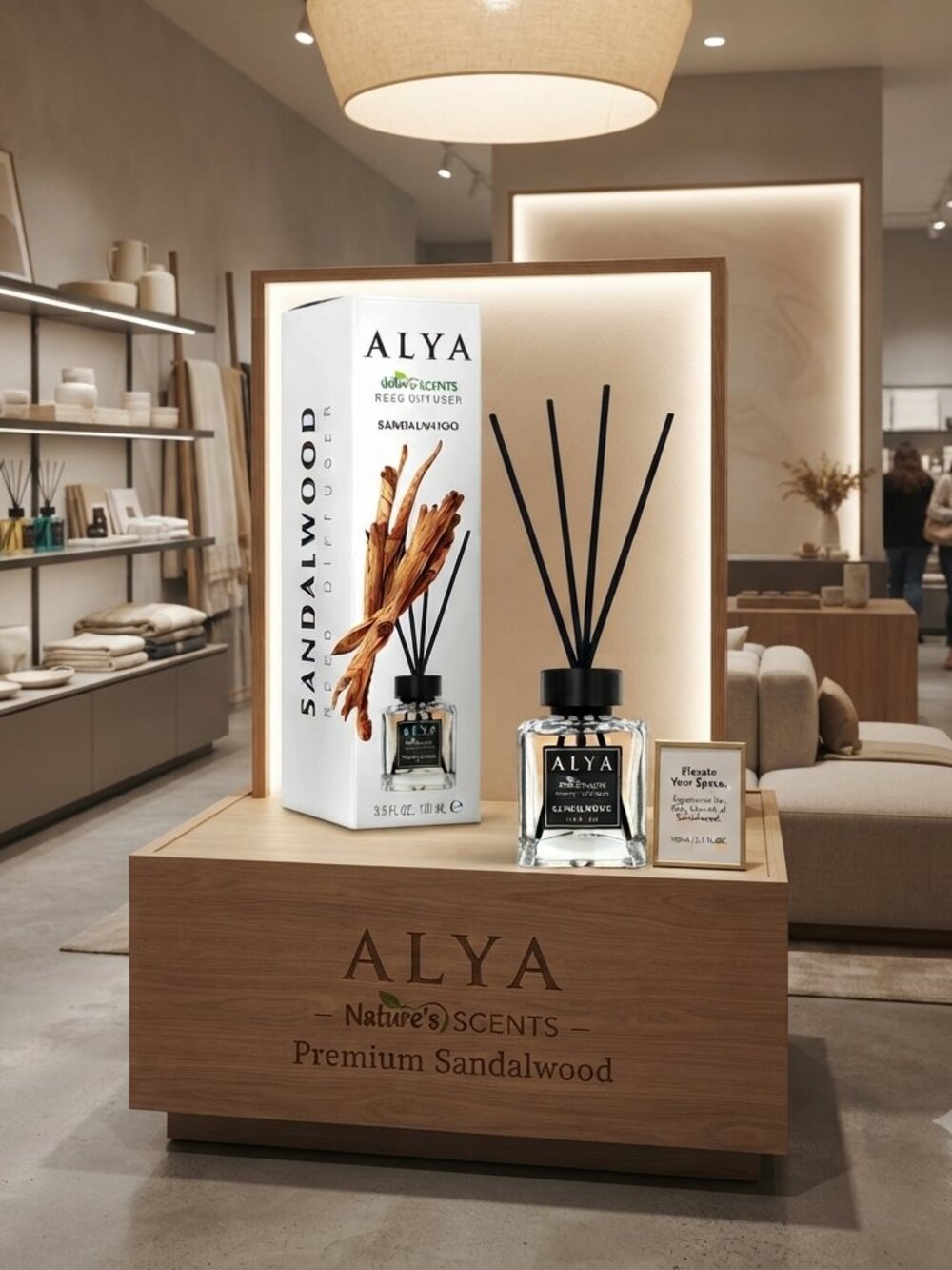 Alya Nature's Scents Reed Diffuser Set 2 Pack Sandalwood & Spa 100ml - Picture 4 of 5